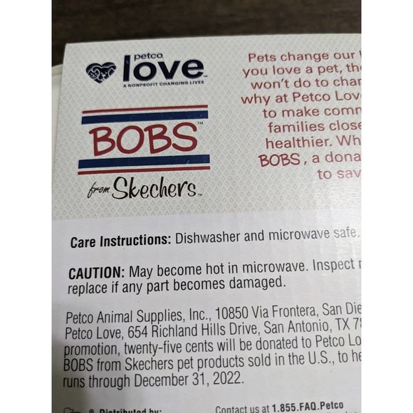 Bobs For Dogs By Skechers Heart Love Dog Bowls Ceramic Sip Snack Bowl Set new - Picture 8 of 9